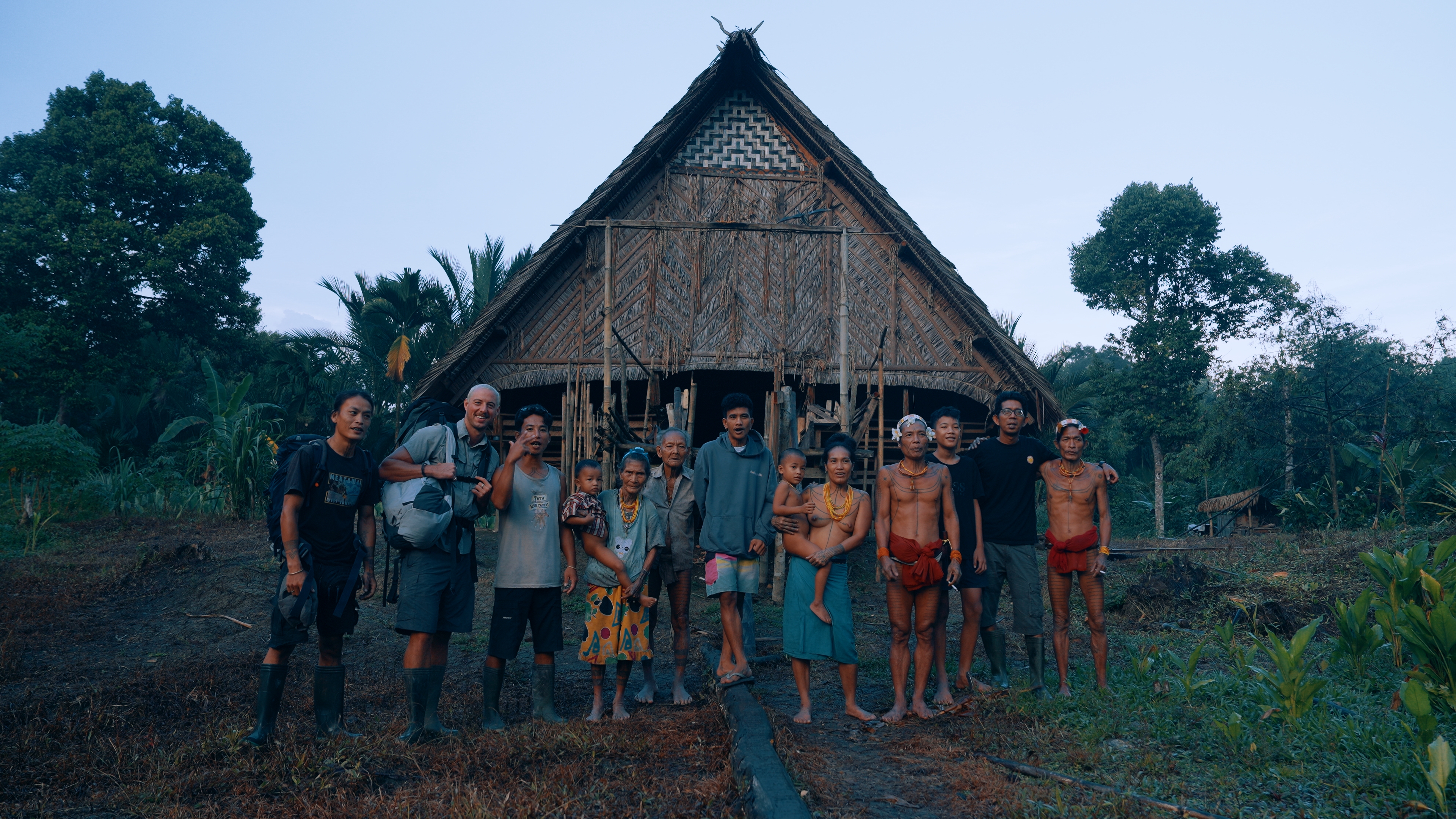 Blair, the family and the tour guides outside the Uma